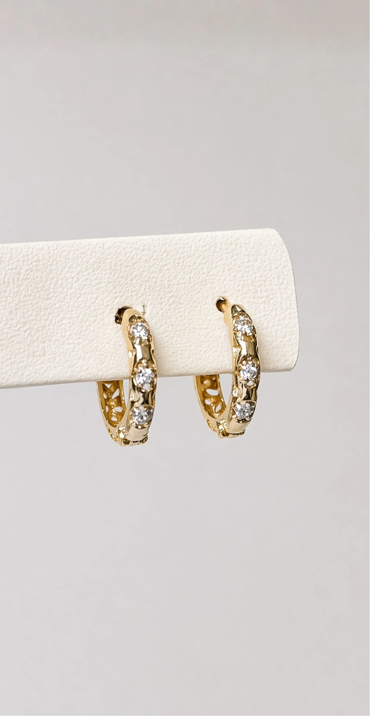 Candongas Bicolor con Diamantes